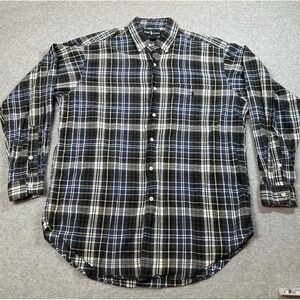 Vintage Polo Ralph Lauren Marlowe Shirt Mens M Button Down Blue Green Plaid NOTE